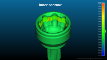 3D comparison of the inner contour to the CAD model